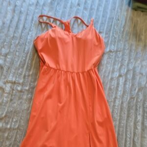 Vibrant Orange Sleeveless Dress